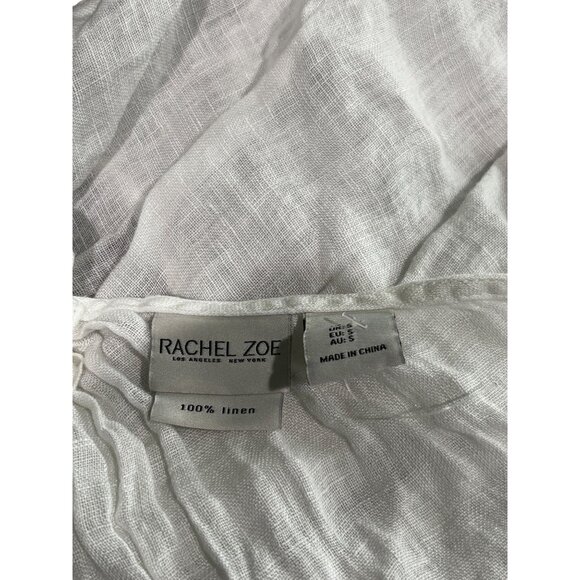 Rachel Zoe White Linen Sleeveless Maxi Dress With Braided Straps & Side Slits - - Picture 9 of 9